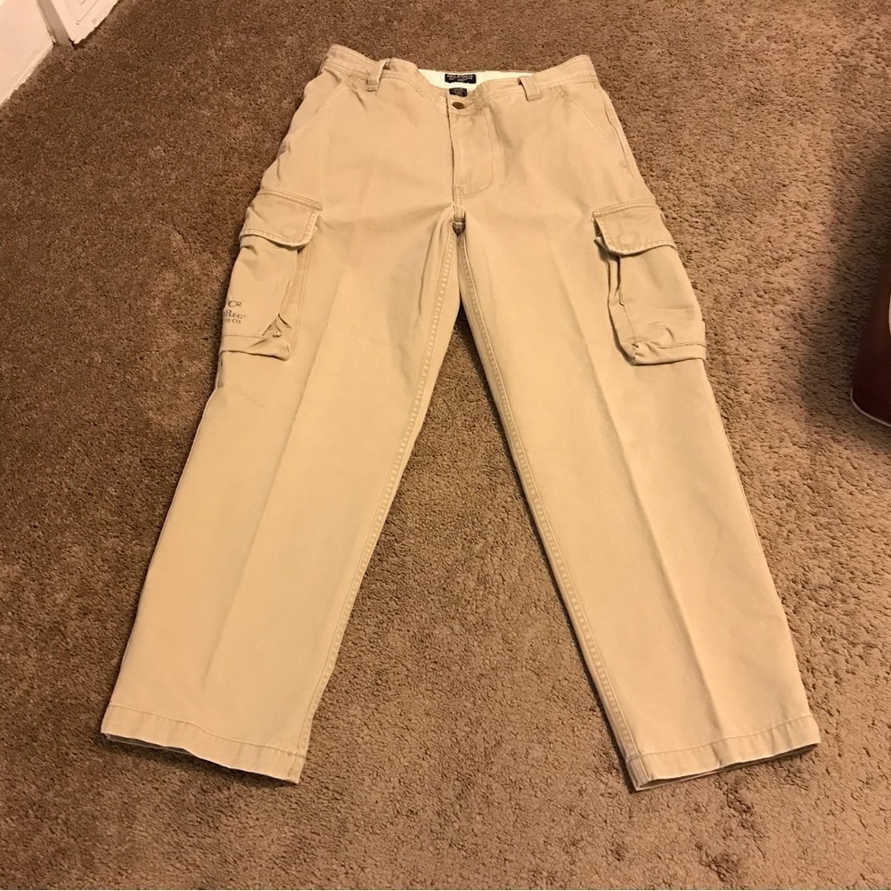 Vintage Ralph Lauren Pants Mens Beige Cargo Pockets Polo Jeans Y2K